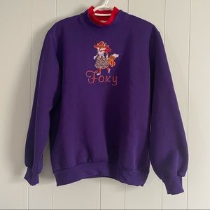 VTG Bonworth Foxy graphic purple sweatshirt   Size S